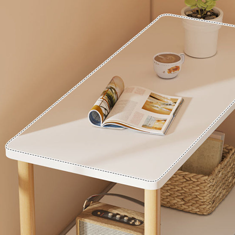 Modern Wooden Side Table Square / Rectangle White and Wood 4 - Legs Sofa Side Table