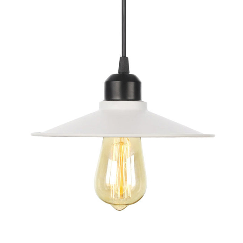 1 helles Innenheizanhänger Licht Bauernhaus Schwarz/Weiß Hanging Leuchte mit Kegel/Wellen-/breitem Flare Metallschatten