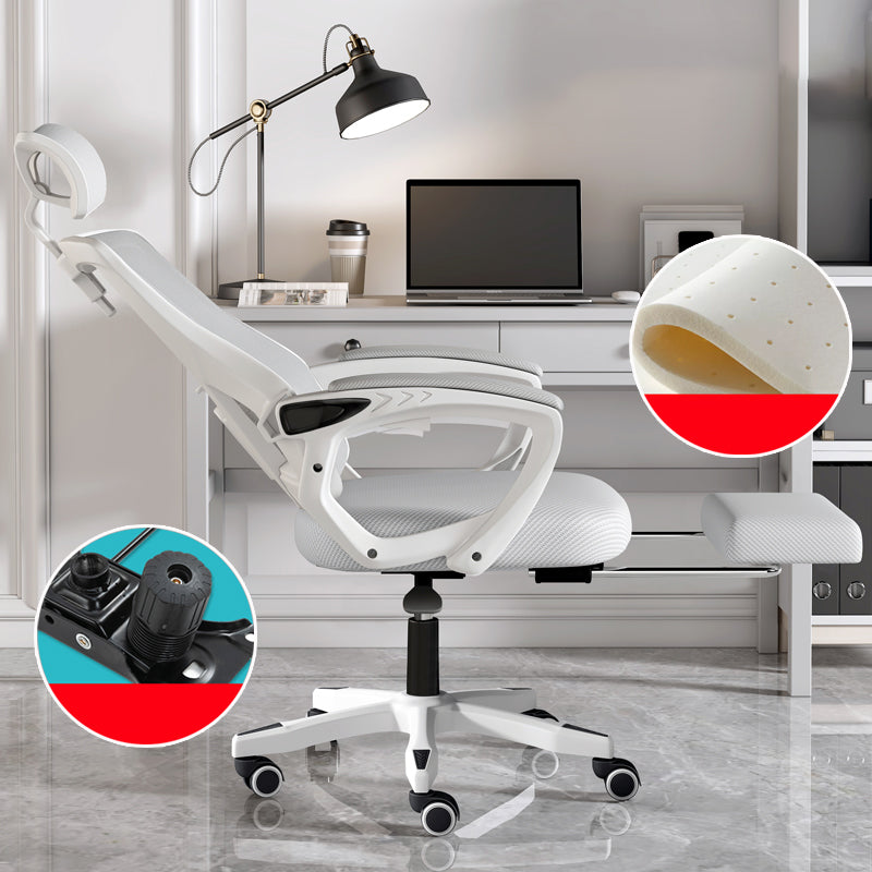 Mesh High Back Office Chair Contemporary Fixed Arms Chair with Headrest