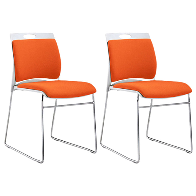 Armless Home Office Chair Modern Mid Back Working Chair with No Wheels