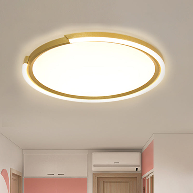 Round Acrylic Flush Mount Lighting Modern Led 15"/18"/23" Wide White/Black/Gold Flush Ceiling Lamp Fixture in Warm Light