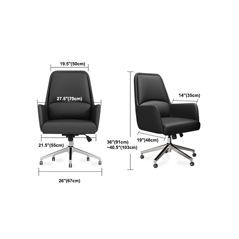 Executive Swivel Chair with Wheels Modern Task Chair with Chrome Frame