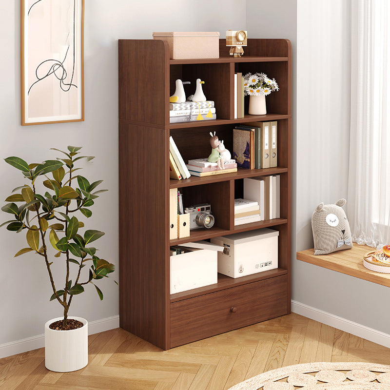 Modern Wooden Bookshelf Closed Back Bookcase for Home Office