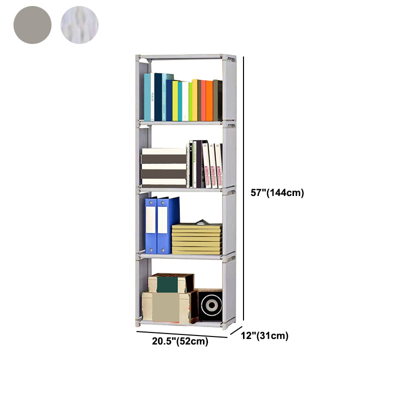 Modern Style Plastic Bookshelf Open Back Bookcase for Living Room