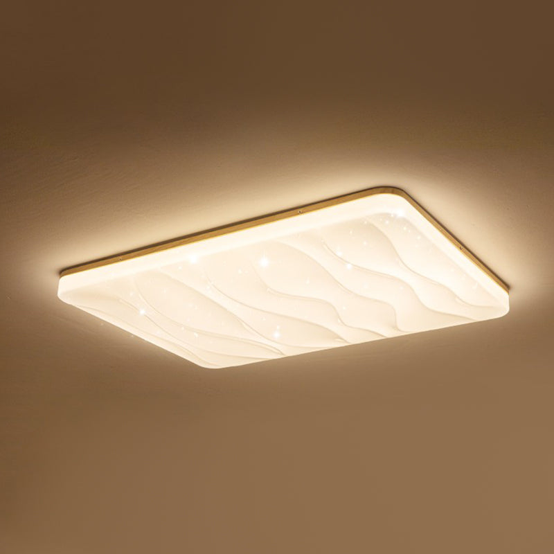 Geometric Wood Flush Ceiling Light Modern 1-Light Flush Ceiling Light Fixtures in Brown