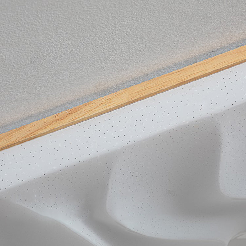 Geometric Wood Flush Ceiling Light Modern 1-Light Flush Ceiling Light Fixtures in Brown
