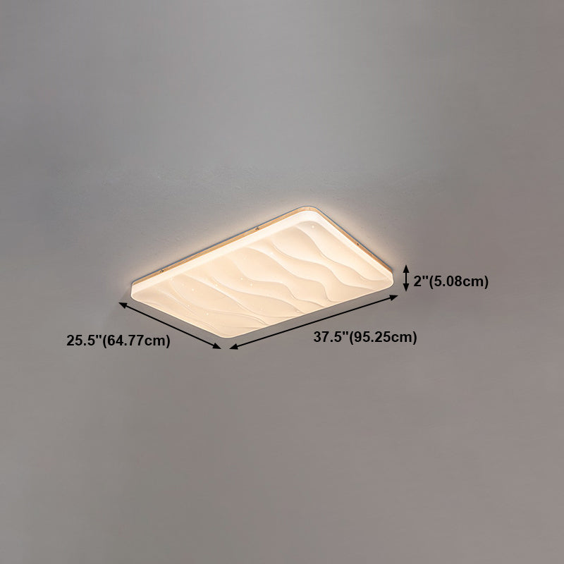 Geometric Wood Flush Ceiling Light Modern 1-Light Flush Ceiling Light Fixtures in Brown
