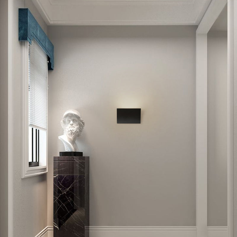 Square Shade Metal Wall Sconce Modern Style 1-Light Wall Mount Lighting
