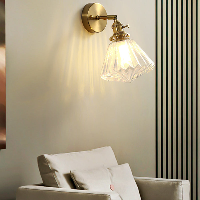 Glass Geometric Wall Sconce Lighting Industrial Style 1 Light Wall Lamps