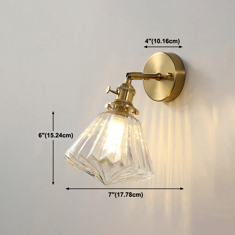 Glass Geometric Wall Sconce Lighting Industrial Style 1 Light Wall Lamps