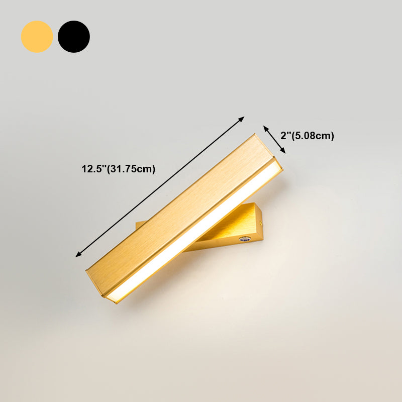 Square Shade Metal Wall Sconce Modern 1-Light Wall Mount Lighting