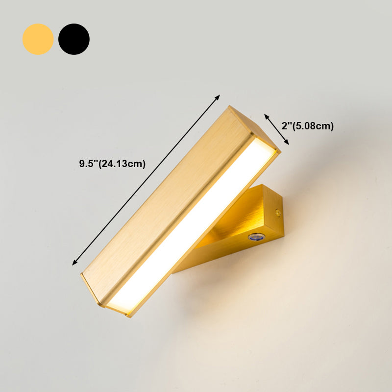 Square Shade Metal Wall Sconce Modern 1-Light Wall Mount Lighting