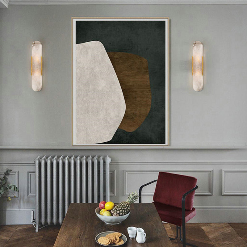 Stone Oval Wall Sconce Lighting Modern Style 2 Lights Wall Lamps