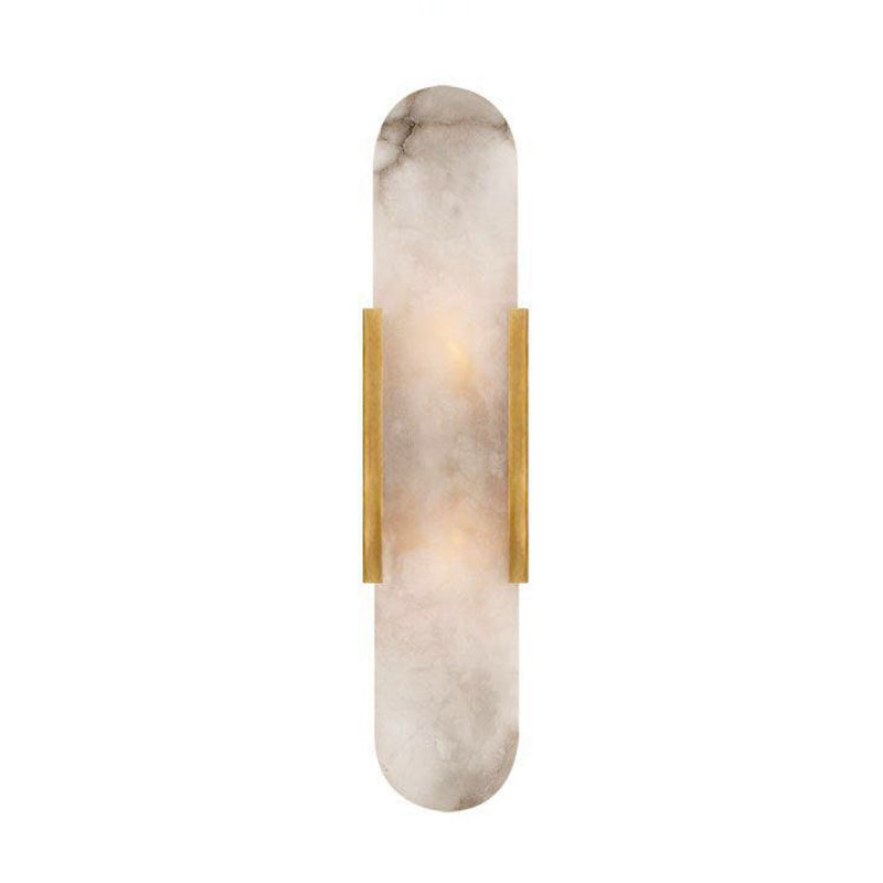Stone Oval Wall Sconce Lighting Modern Style 2 Lights Wall Lamps