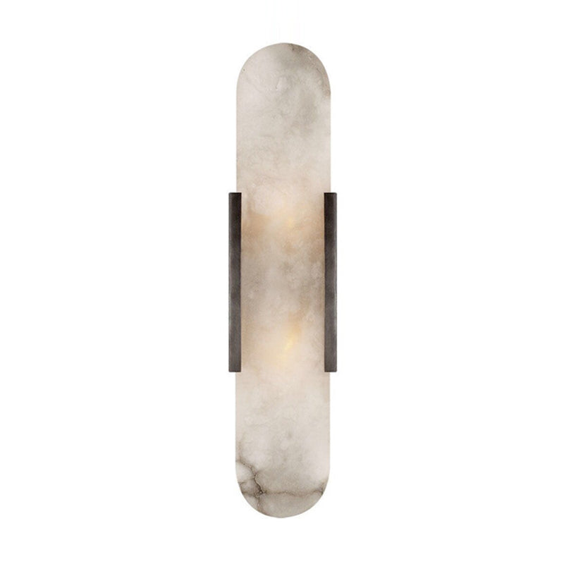 Stone Oval Wall Sconce Lighting Modern Style 2 Lights Wall Lamps
