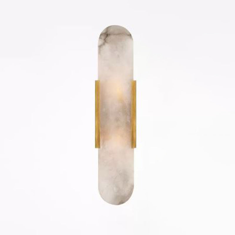 Stone Oval Wall Sconce Lighting Modern Style 2 Lights Wall Lamps