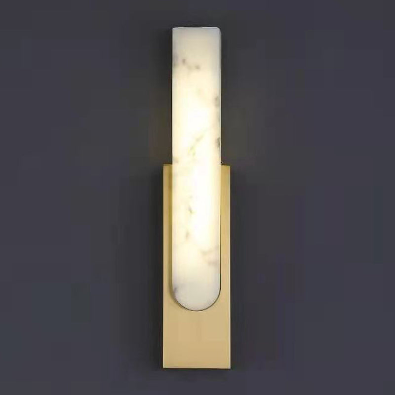 Stone Rectangular Wall Sconce Lighting Modern Style 1 Light Wall Lighting Fixtures