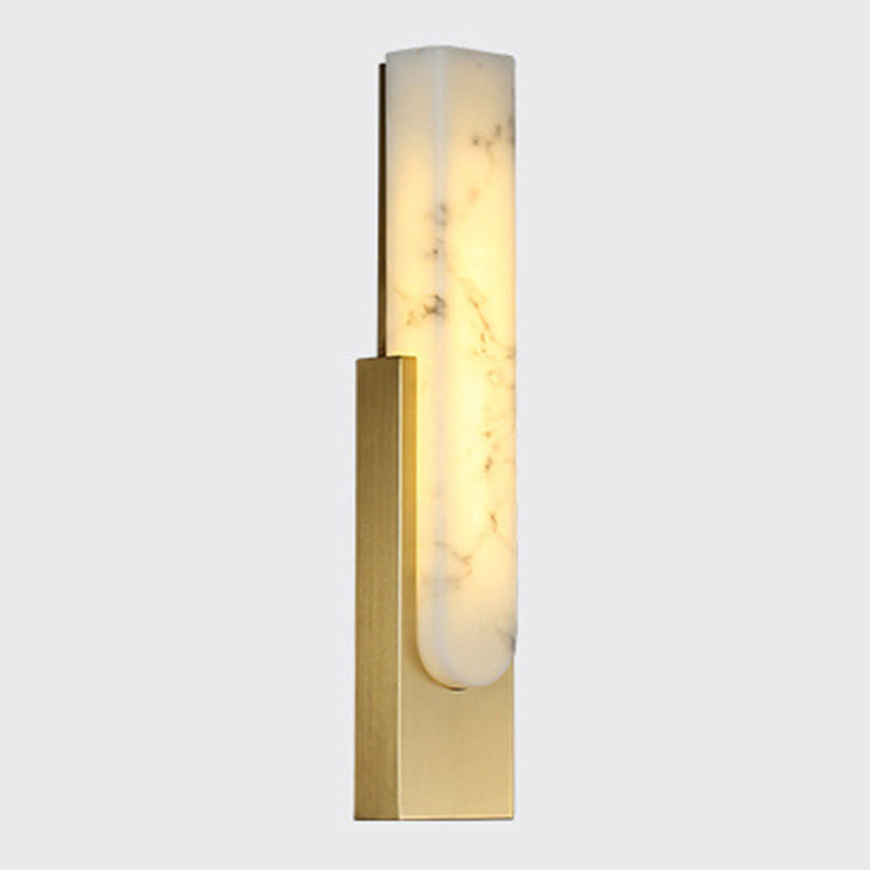 Stone Rectangular Wall Sconce Lighting Modern Style 1 Light Wall Lighting Fixtures