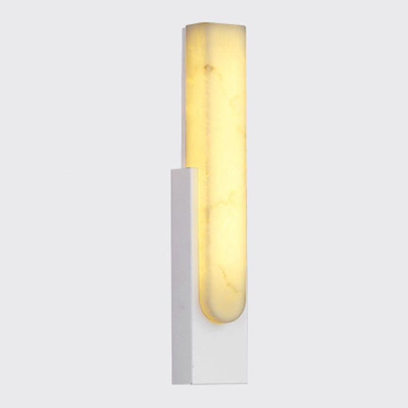 Stone Rectangular Wall Sconce Lighting Modern Style 1 Light Wall Lighting Fixtures