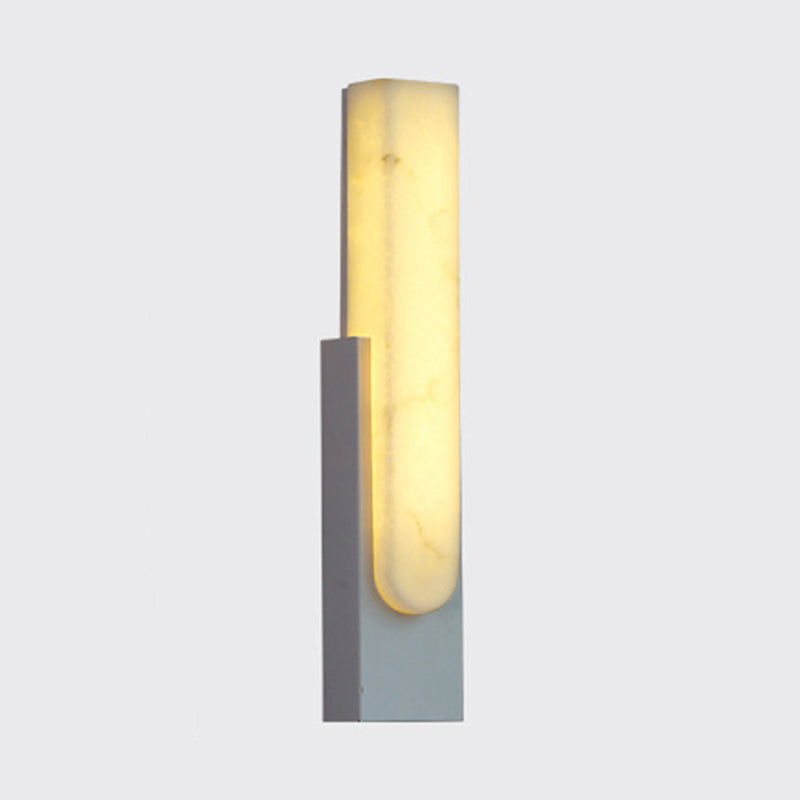 Stone Rectangular Wall Sconce Lighting Modern Style 1 Light Wall Lighting Fixtures