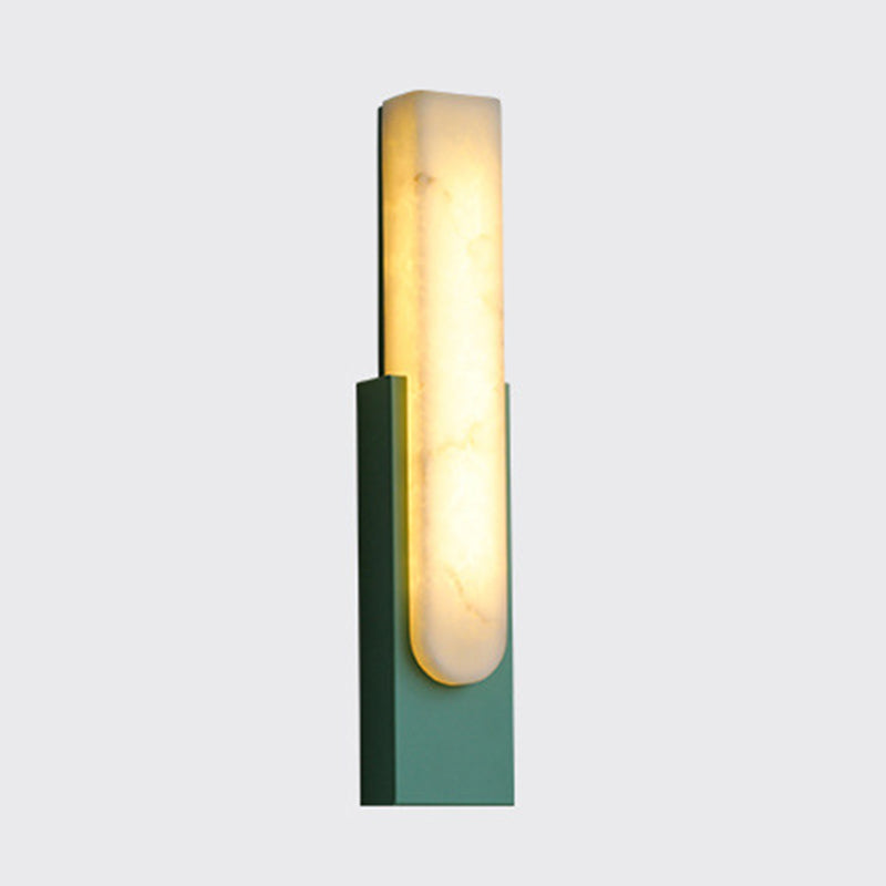 Stone Rectangular Wall Sconce Lighting Modern Style 1 Light Wall Lighting Fixtures