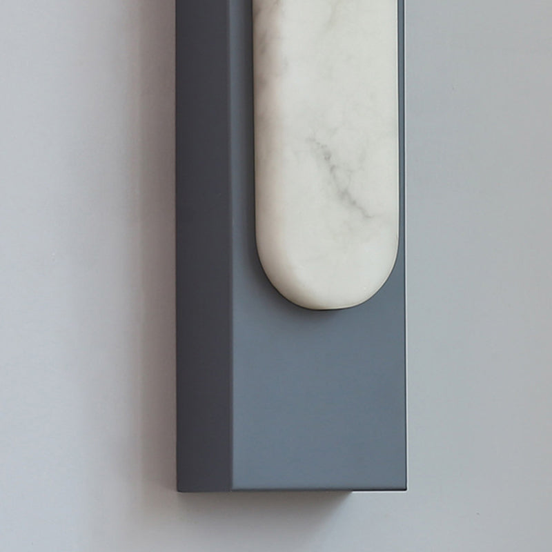 Stone Rectangular Wall Sconce Lighting Modern Style 1 Light Wall Lighting Fixtures