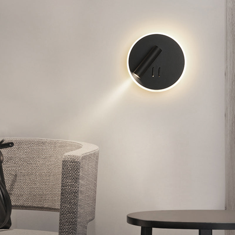 Modern Metal Wall Light Geometric 2 Lights Reading Wall Sconce for Living Room