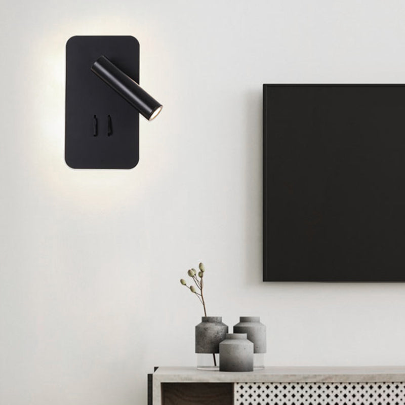 Modern Metal Wall Light Geometric 2 Lights Reading Wall Sconce for Living Room