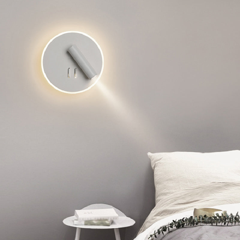 Modern Metal Wall Light Geometric 2 Lights Reading Wall Sconce for Living Room