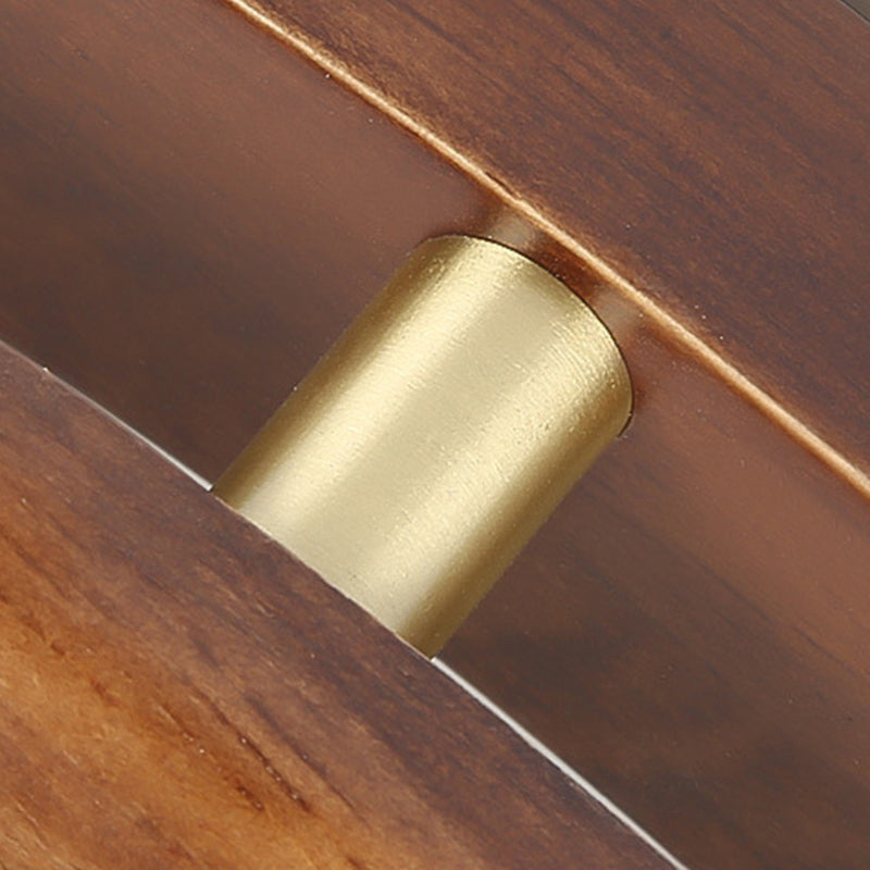 Minimalist Geometric Wall Sconce Walnut Wood Finish Hallway Flush Mount Light