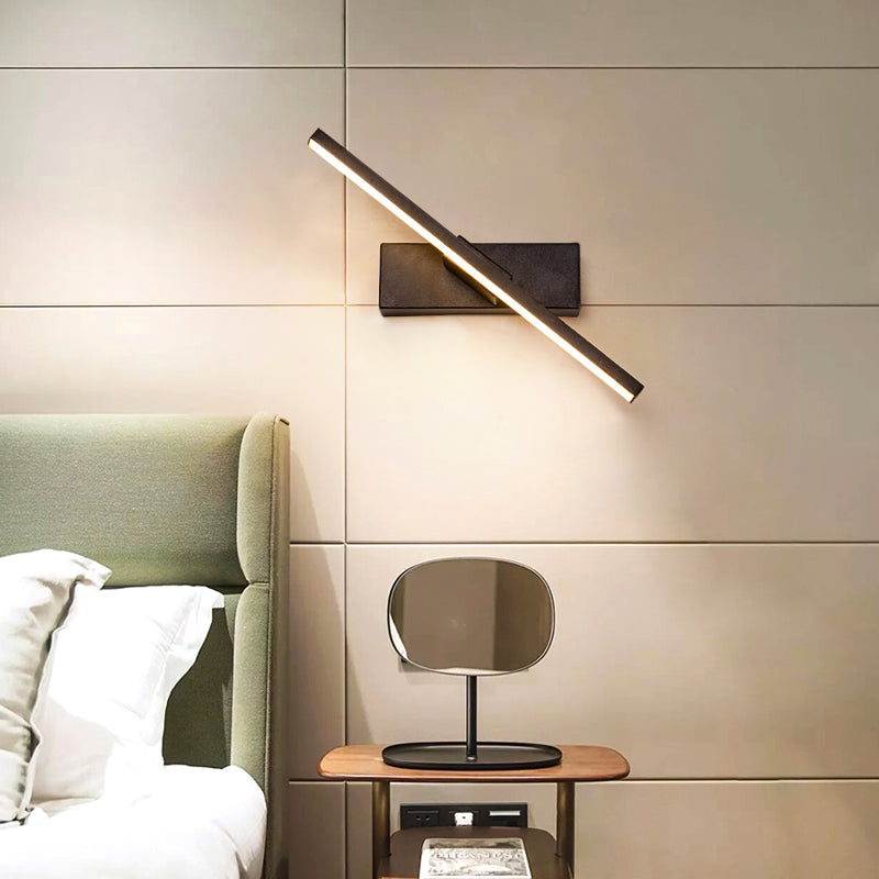 Contemporary Metal Wall Light Strip Rotatable LED Wall Sconce for Living Room