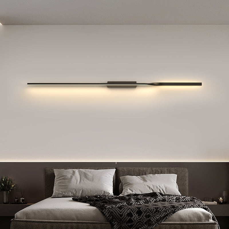 Contemporary Metal Wall Light Straight LED Wall Sconce for Living Room