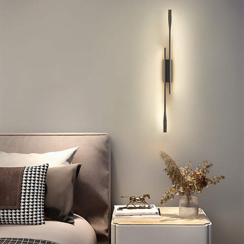 Contemporary Metal Wall Light Straight LED Wall Sconce for Living Room