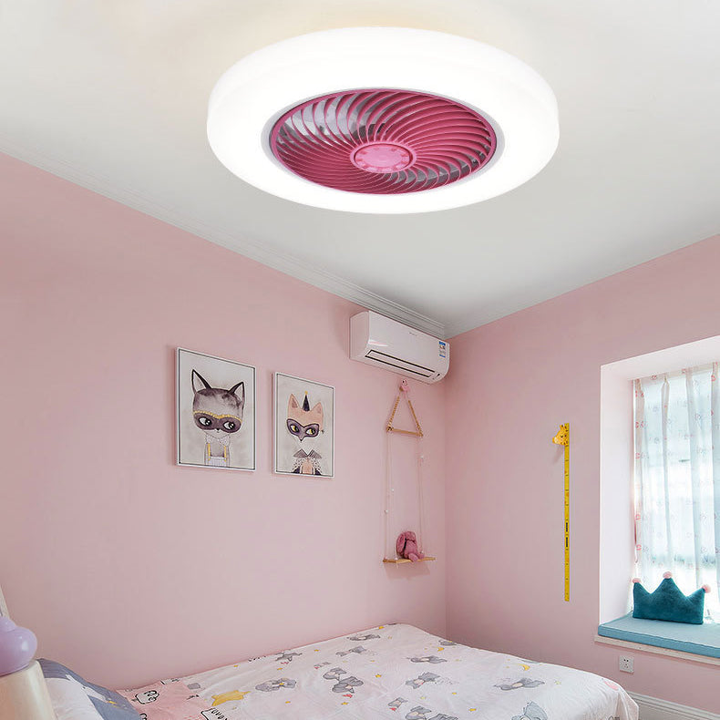 Simple LED Ceiling Fan Light 1-Light Ceiling Mount Lamp with Acrylic Shade for Bedroom