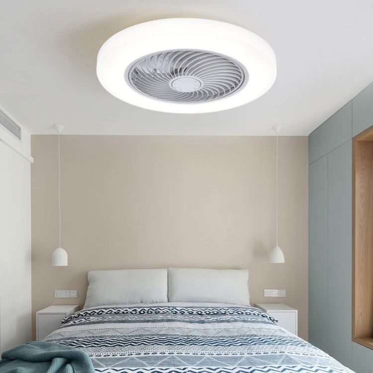 Simple LED Ceiling Fan Light 1-Light Ceiling Mount Lamp with Acrylic Shade for Bedroom