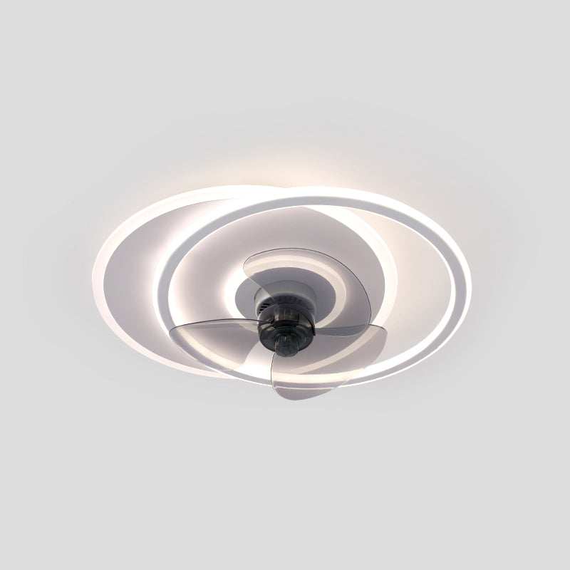 3-Lights Modern LED Fan Light Metal Geometric Flush Mount Light for Living Room