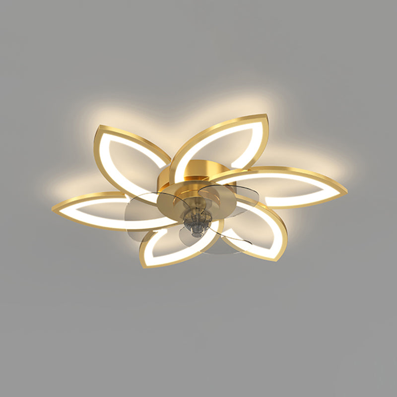 Modern LED Fan Light Metal Geometric Multi Light Flush Mount Light for Living Room