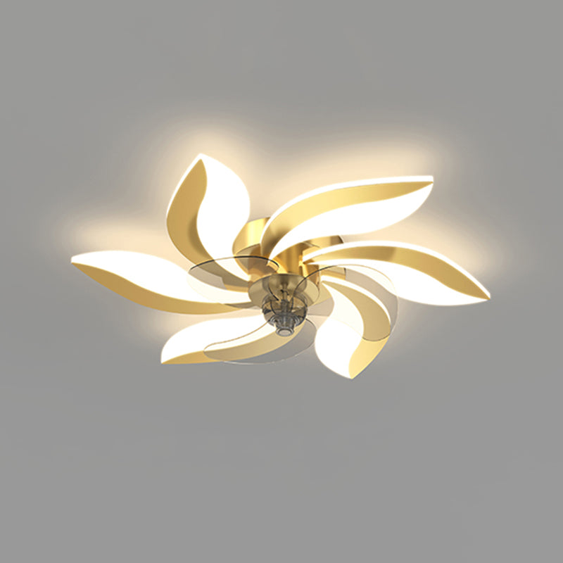 Modern LED Fan Light Metal Geometric Multi Light Flush Mount Light for Living Room