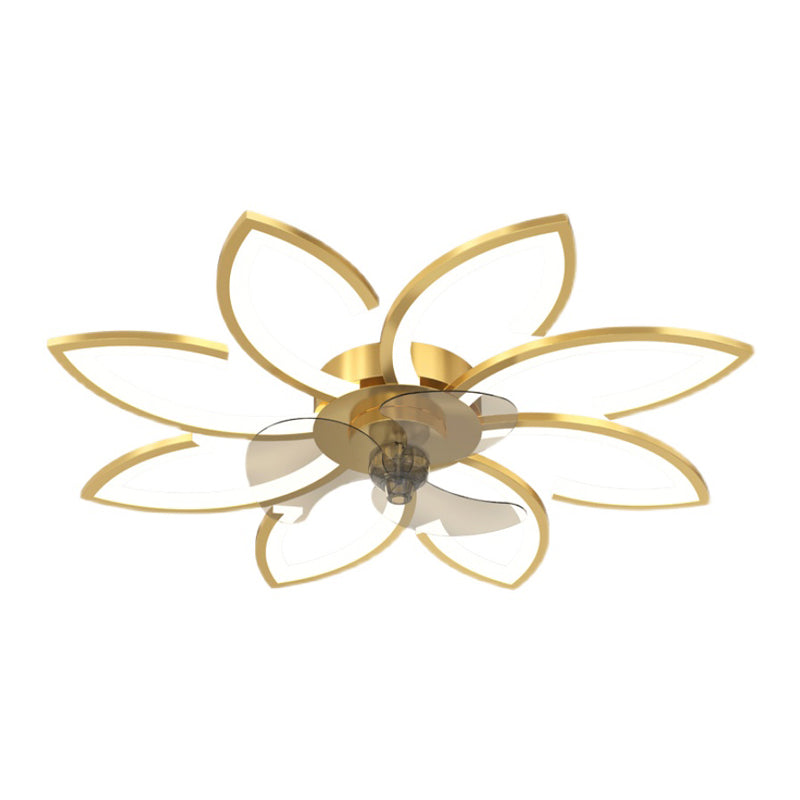 Modern LED Fan Light Metal Geometric Multi Light Flush Mount Light for Living Room