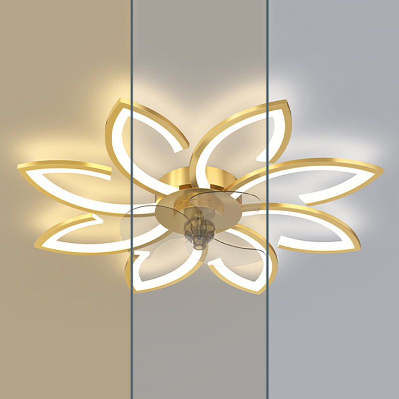 Modern LED Fan Light Metal Geometric Multi Light Flush Mount Light for Living Room