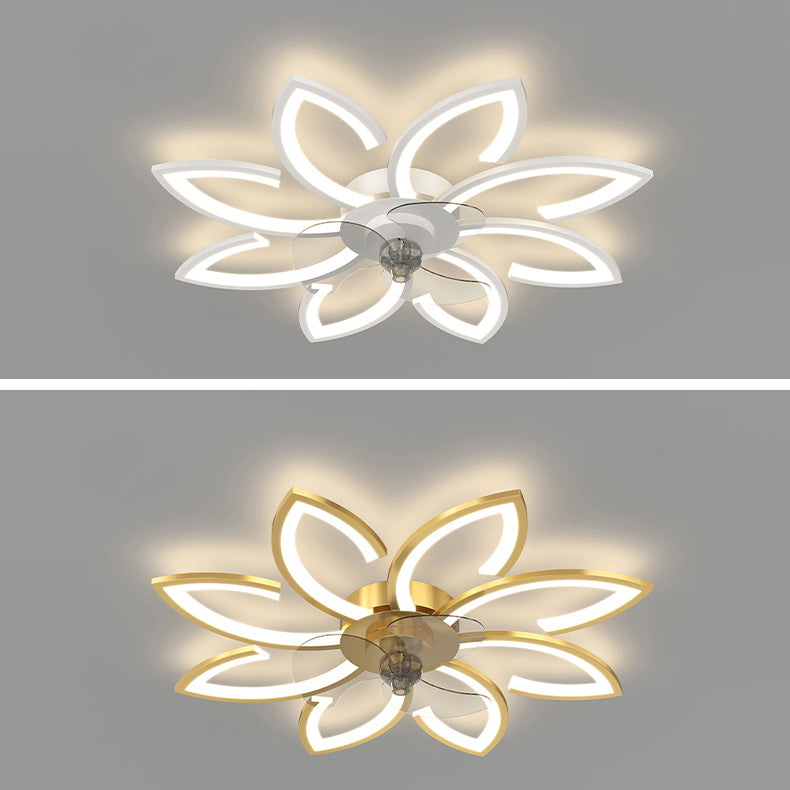 Modern LED Fan Light Metal Geometric Multi Light Flush Mount Light for Living Room
