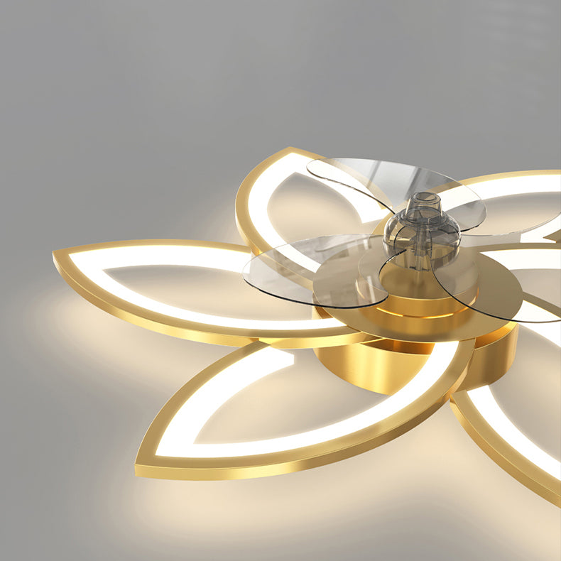 Modern LED Fan Light Metal Geometric Multi Light Flush Mount Light for Living Room