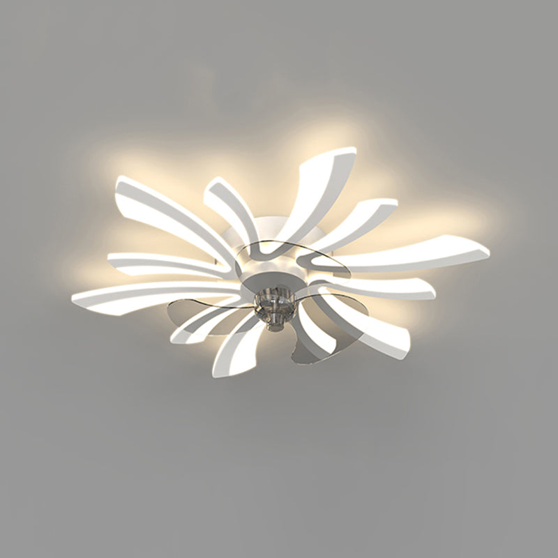 Modern LED Fan Light Metal Geometric Multi Light Flush Mount Light for Living Room