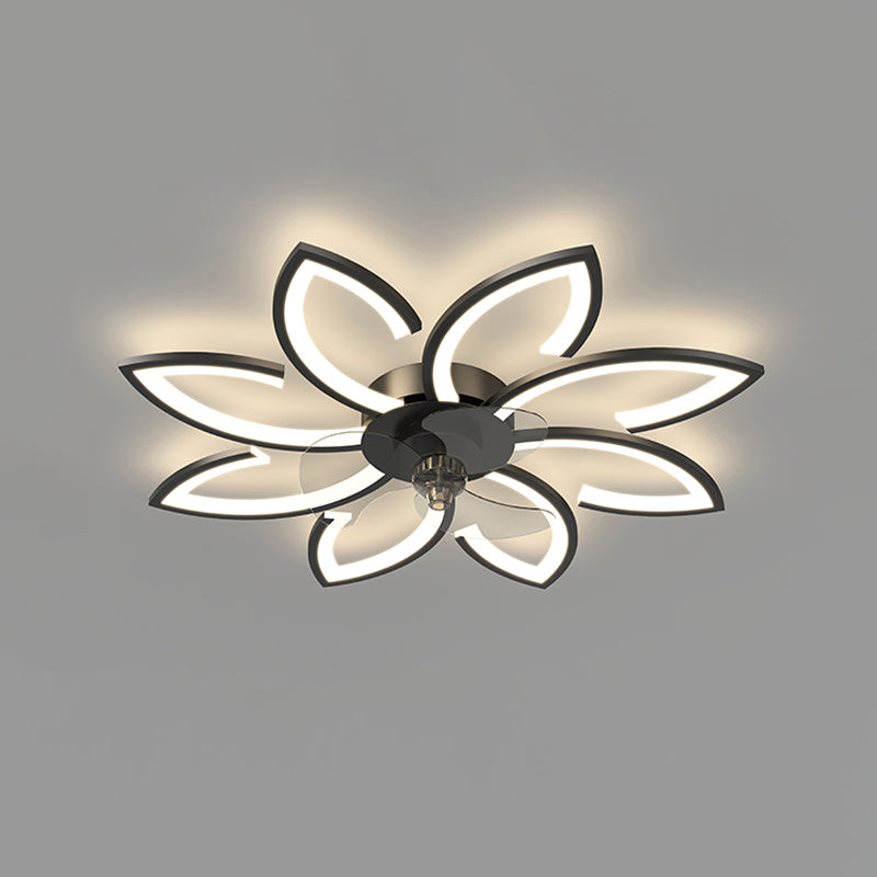 Modern LED Fan Light Metal Geometric Multi Light Flush Mount Light for Living Room