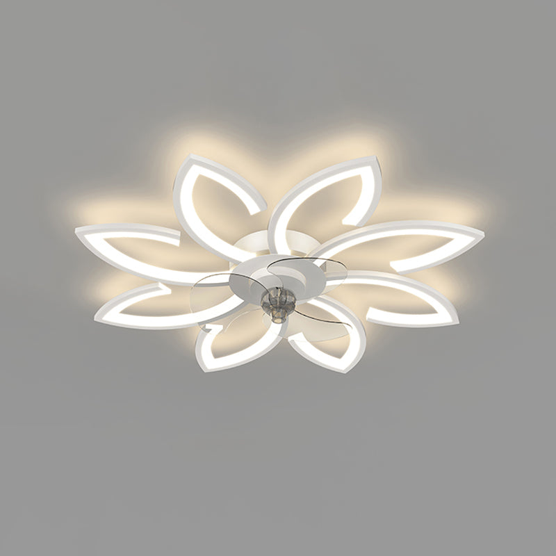 Modern LED Fan Light Metal Geometric Multi Light Flush Mount Light for Living Room