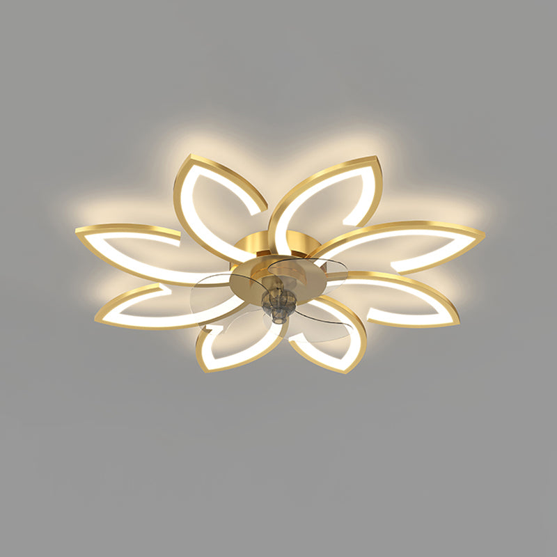 Modern LED Fan Light Metal Geometric Multi Light Flush Mount Light for Living Room