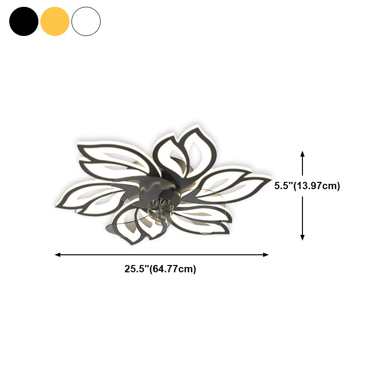 Modern LED Fan Light Metal Geometric Multi Light Flush Mount Light for Living Room