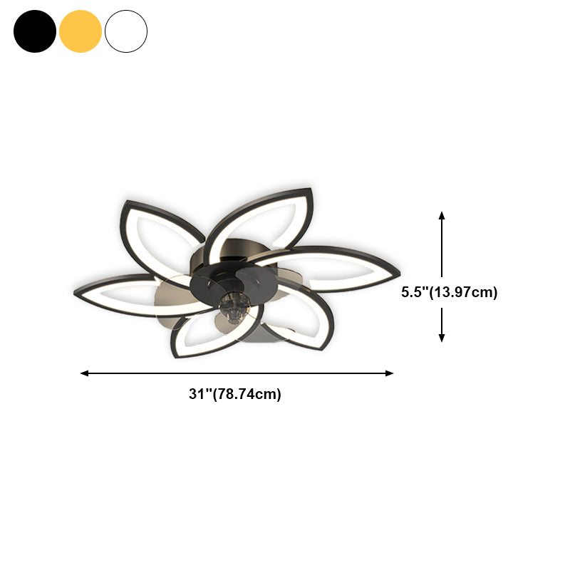 Modern LED Fan Light Metal Geometric Multi Light Flush Mount Light for Living Room