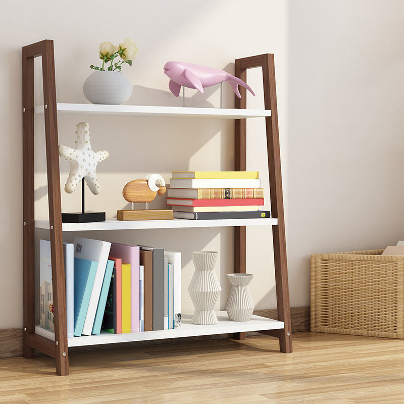 Contemporary Wooden Shelf Bookcase Vertical Bookshelf for Home Office