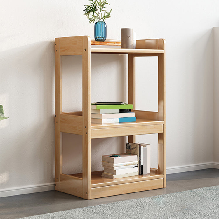 Solid Wood Rectangle Bookshelf Modern Open Bookcase for Home Office